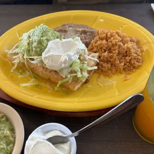 Chicken Chimichanga Plate
