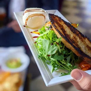 a person holding a plate of food