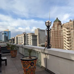 a view of a city from a rooftop