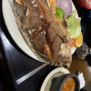 a plate of fish