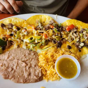 a plate of mexican food