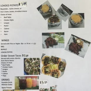 Tacos a plenty!  Wings, Potatoes