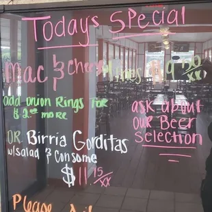 Inside. Best I could do was find a fb pic where you can see the interior in a reflection.