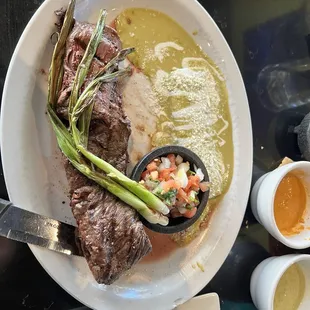 Carne a la tampiquena. My fave dish. Its to die for