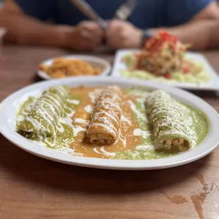Enchiladas with chipotle cilantro and poblano