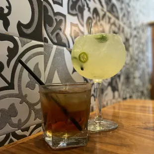 Spicy Old Fashion &amp; Cucumber Jalapeño Chispa