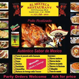 mexican food menu