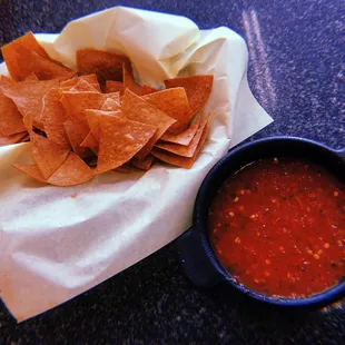 Fresh and warm chips and salsa