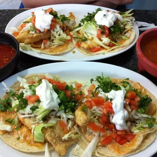 Fish tacos- they&apos;re good, Felix approved. Try with habanero sause.