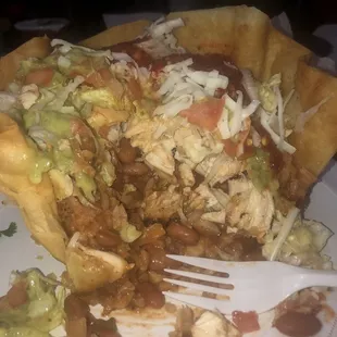 Chicken tostada salad