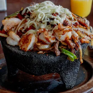 Molcajete was amazing, so flavorful!