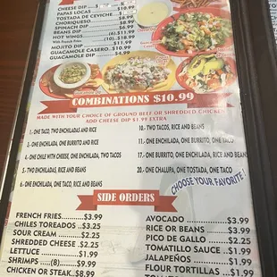 menu