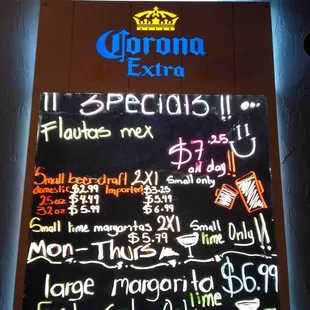 a menu