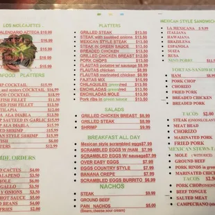 menu