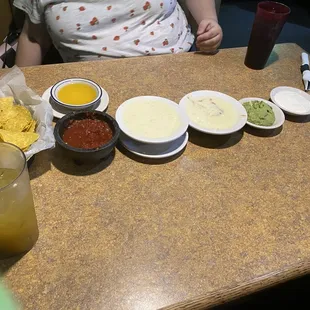 Free salsa , cheese dip , guacamole