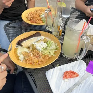 two plates of mexican food
