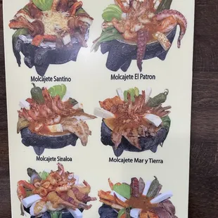 Menu pic of molcajete bowls