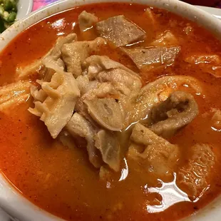 Fresh menudo with pig feet