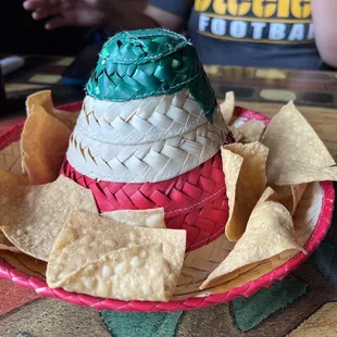 a bowl of tortilla and chips