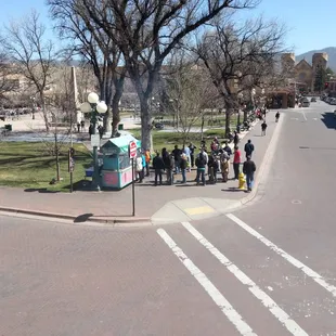 There has been a line for the past half hour.