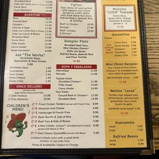 menu