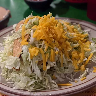 Two hard shell carne seca tacos