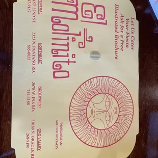 a menu for a restaurant