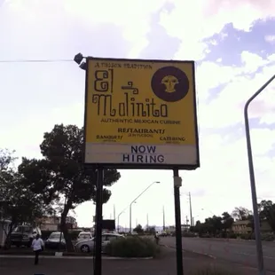 The sign. It looks like they were hiring.