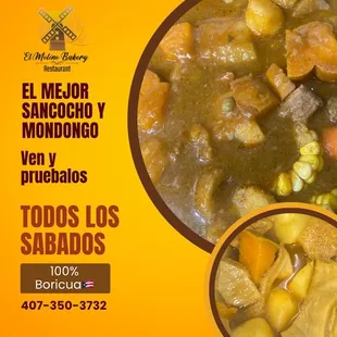 El Molino Bakery Restaurant * Sancocho y Mondongo Todo Los Sábados