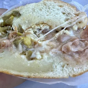 Bacon, Sausage &amp; Egg Jalapeño Bolillo