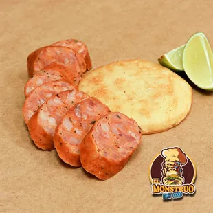 Chorizo con Arepa