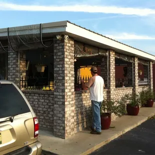 a man standing outside