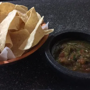 Chips and salsa! Chips were crispy, just the right thickness and freshly made