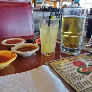 Bud light, and house margarita