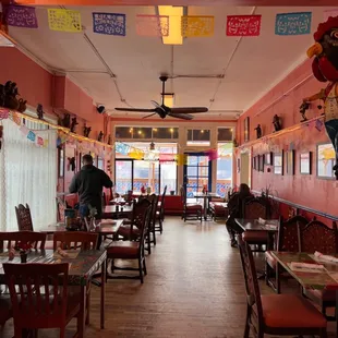 the inside of a mexican restaurant