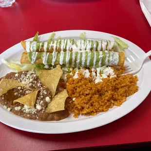 a plate of mexican food