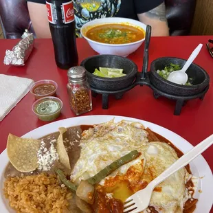 The menudo and chilaquiles were delicious!