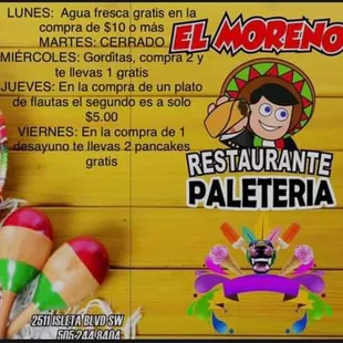 Contamos con especiales toda la semana