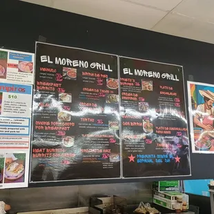 Updated menu. Hard to avoid the glare.
