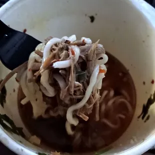 Maruchan con birria.