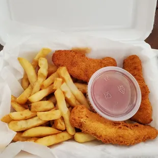 Kids menu chicken tenders