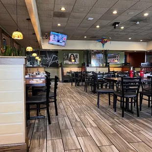 the inside of a restaurant