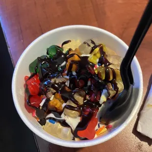 Did someone go crazy at the ice cream bar?