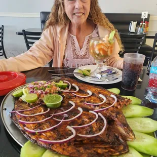 The Pescado Zarandeado is SO GOOD!  It's the best fish we both have ever tasted.