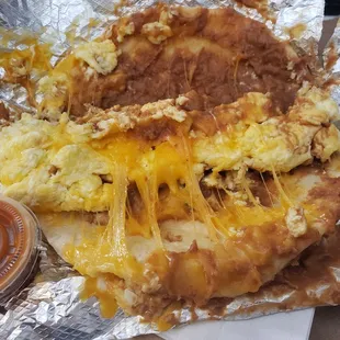 Bean egg and cheese taquito