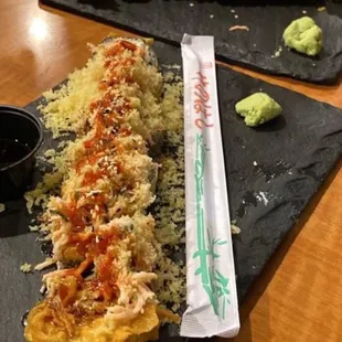 California roll and crunchy roll