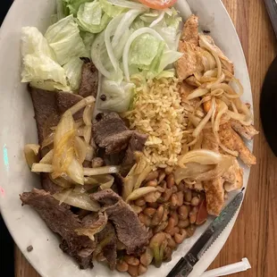 Air and Land chicken and beef plate.