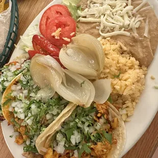 Pollo Al Pastor taco dinner.