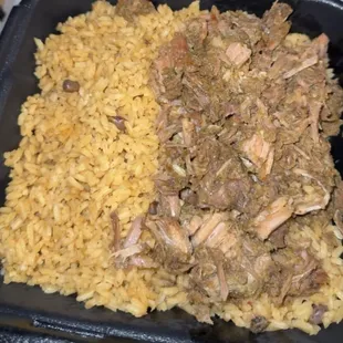 Pernil and arroz con gandules