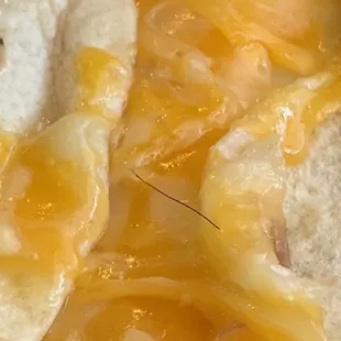 Yuck a hair I couldn't pull it out it was so stuck and I have blonde hair